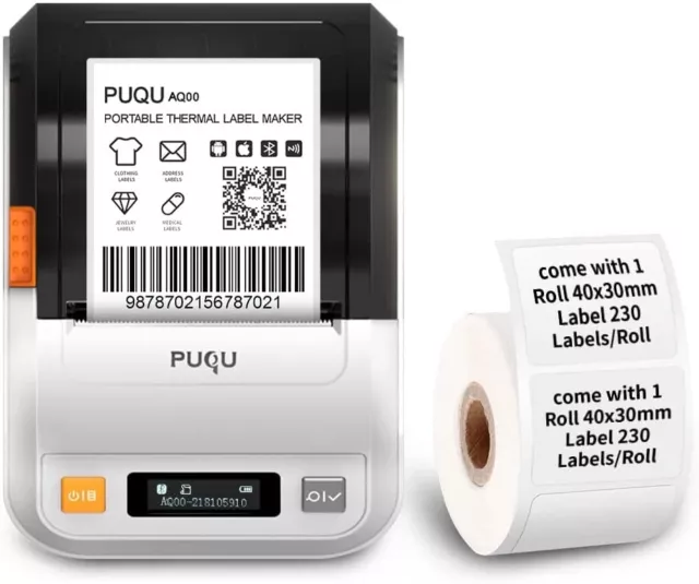 Label Maker Portable Bluetooth Thermal Label Printer with Rechargeable Battery