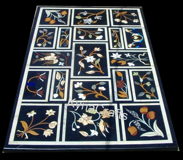 36 x 60 Inches White Marble Dining Table Top Handcrafted Kitchen Table for Hotel