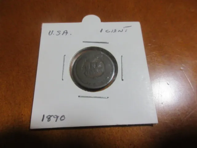 usa 1 cent coin 1890 indian head nice coin