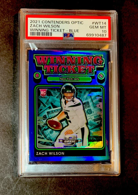 2021 Contenders Optic Zach Wilson Rookie Winning Tickets Blue /99 Psa 10