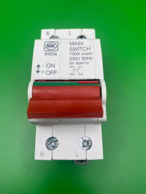 MK 5500s 100A Double Pole Main Switch Isolator