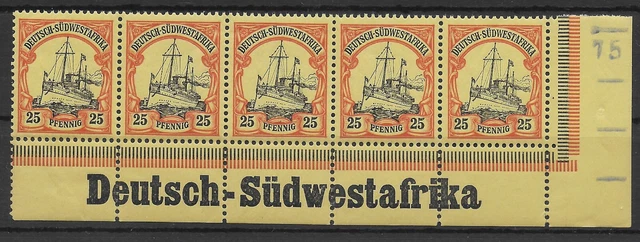 Deutsch-Südwestafrika Mi.-Nr. 15 - Unterrand mit Randinschrift -postfrisch