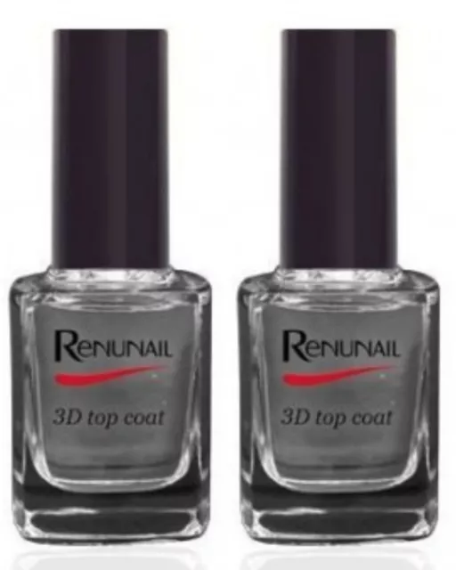 2 x Renunail 3D Top Coat Gel Like Finish 14ml