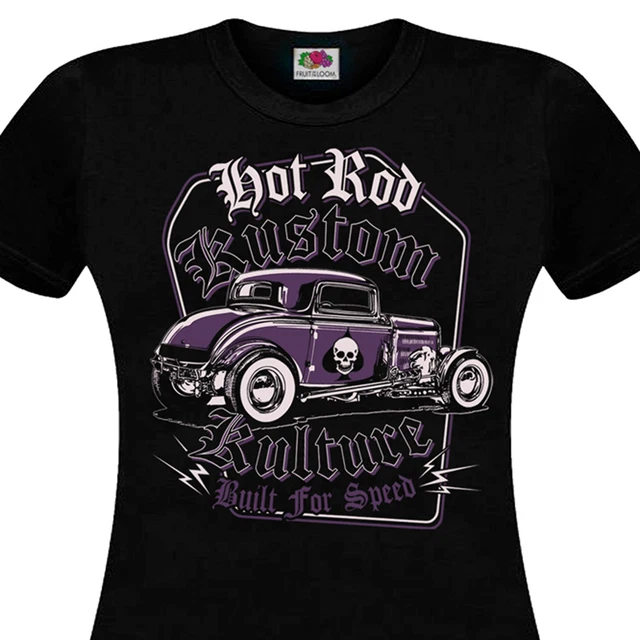 T-shirt HOT ROD - Kustom Kulture Built For Speed - V8 Ford T Custom Racer Drag E - Foto 11