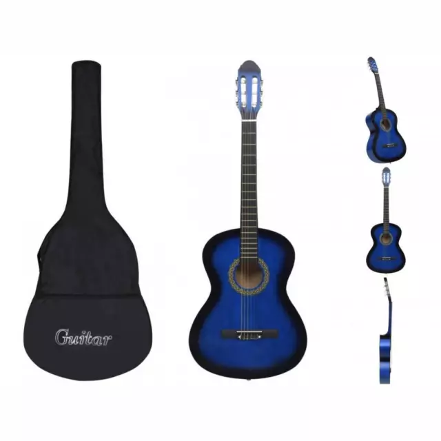 Klassikgitarre Für Anfänger Mit Tasche Blau 4 / 4 39