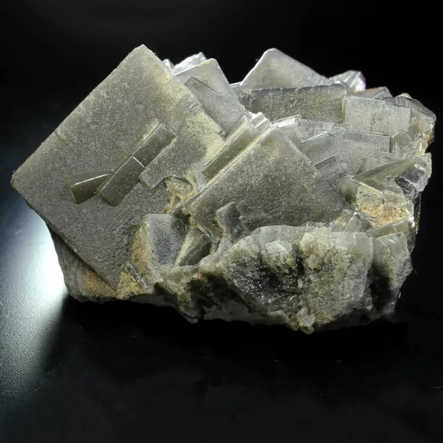 Dark grey with phantom cubic fluorite crystal from Baluchistan Pakistan, 144g