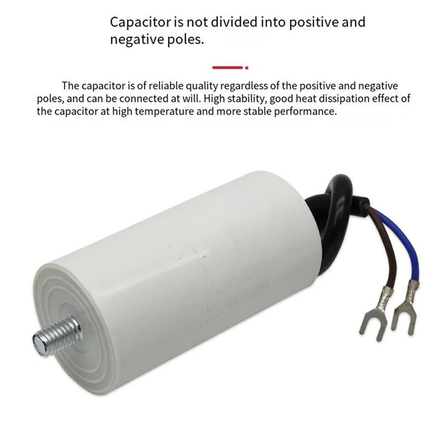 Condensatore CBB60 30uF 450V - Per Avviamento Motori, Pompe, Frigoriferi, Con Cavi