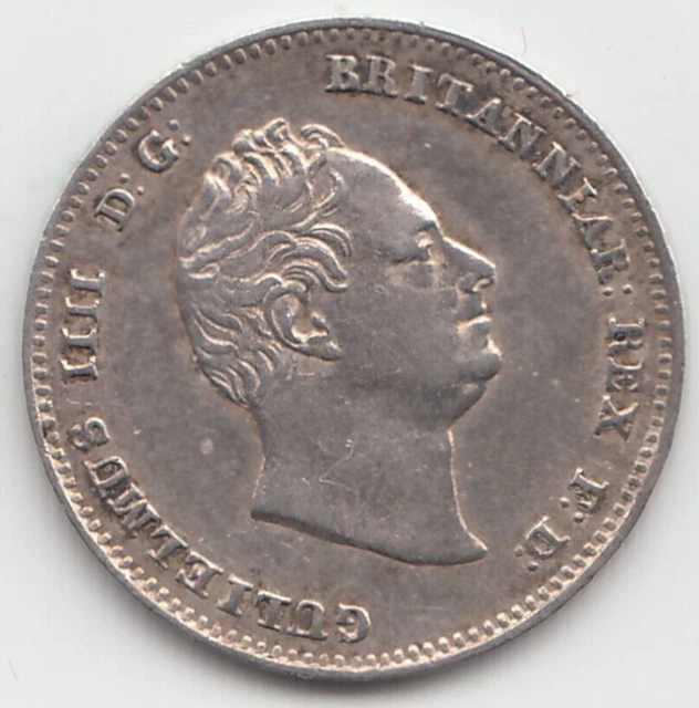 1836 Silver Threepence 3d - William IV Small Head Scarce