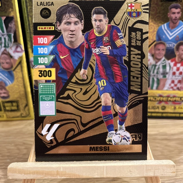 Carte Panini Adrenalyn XL Lionel Messi - Memory Golden Ball FC Barcelone - Rare - État Near Mint