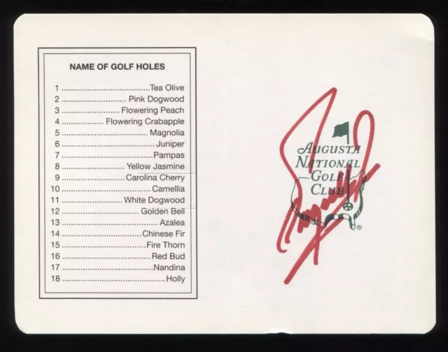 Fuzzy Zoeller Signed Masters Scorecard Autographed Golf Augustus Signature