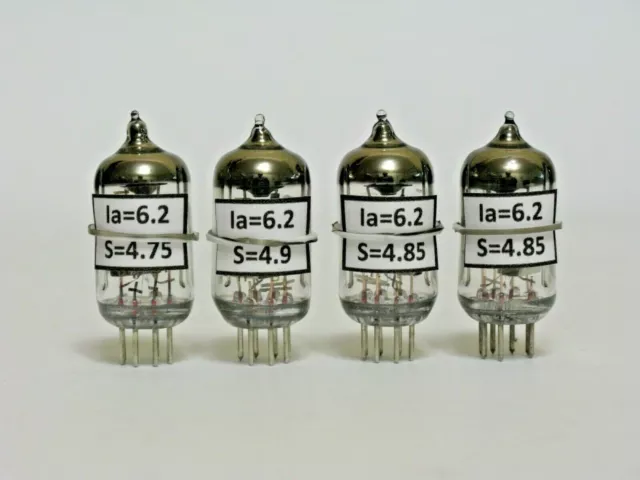 6J1P-EV / 6J1 / EF95 MATCHED QUAD (4pcs) TUBES / VALVES / RÖHRE NEW NOS