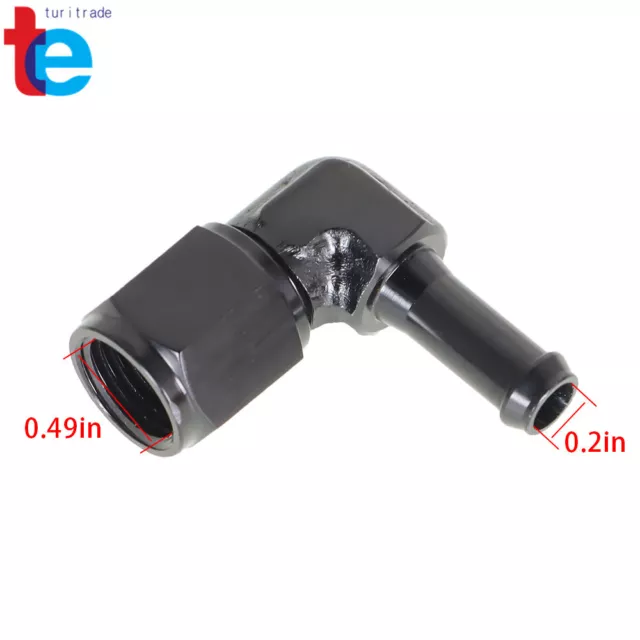 90 Degree 6AN Female To 5/16" 3/8"  Aluminum Swivel Hose Barb Fitting Adapter