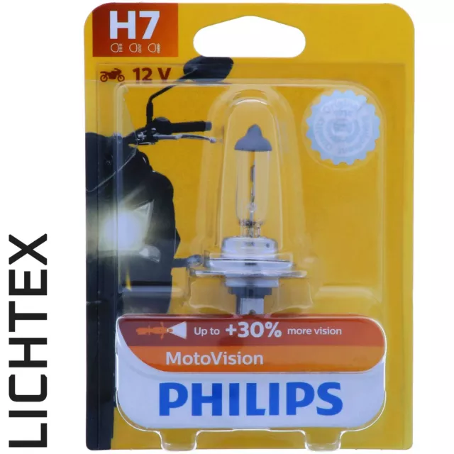 H7 PHILIPS More Vision Moto +30% Mehr Licht Vibrationsfest Motorrad Lampe