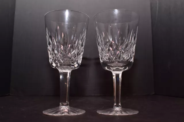 SET 2 Waterford Crystal Lismore Water Goblets Glasses Pair Stemware 6 7/8" Tall SET 2 Waterford Crystal Lismore Water Goblets Glasses Pair Stemware 6 7/8" Tall