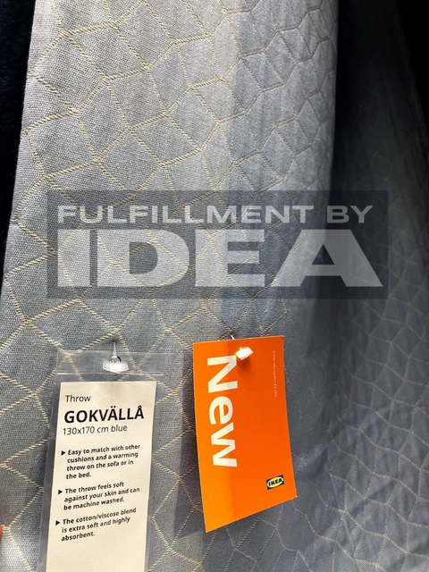 Brand New IKEA GOKVALLA 51x67 " Blue Throw 205.420.25