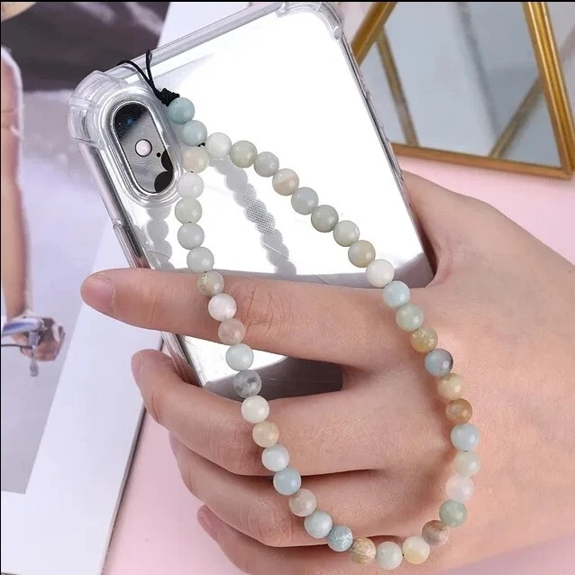 Mobile Strap Phone Charm Beads Chain Jewelry Crystal Stone Anti-Lost Lanyard