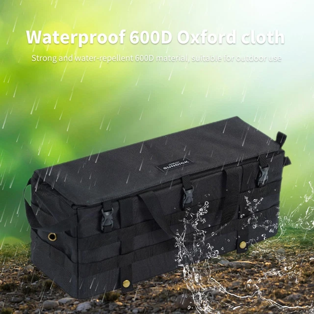 Bolsas de almacenamiento - Bolsillo de tela Oxford impermeable Molle para escritorio lateral (negro)