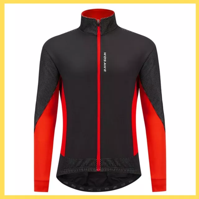 Giacca antivento maglia ciclismo invernale uomo maglietta per bici mtb termica .