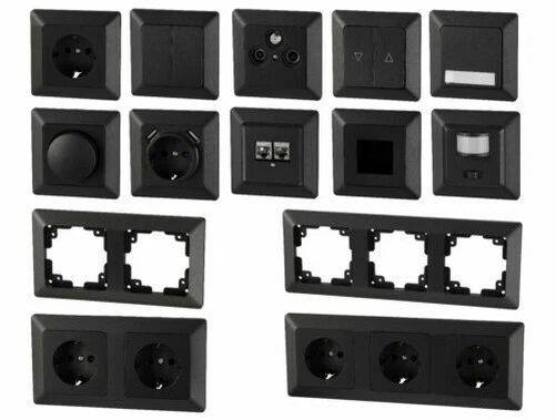 Commutateur de Programme Série C1 Anthracite Noir - All-In-One Avec Cadre