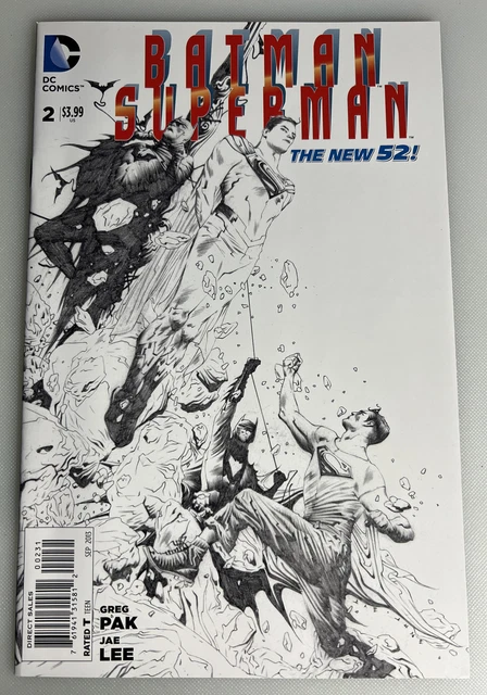Batman Superman # 2 The New 52 ! Dc Comics Jae Lee 1:100 Nm Sketch Variant