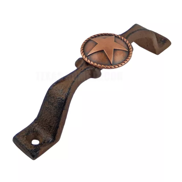 Rustic Solid Copper Star Door Handle Cast Iron Cabinet Drawer Pull 6 inch