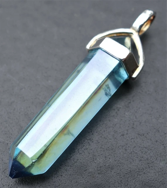 AQUA AURA  CRYSTAL PENDANT - Psychic Ability, Healing, Meditation, Stress Relief