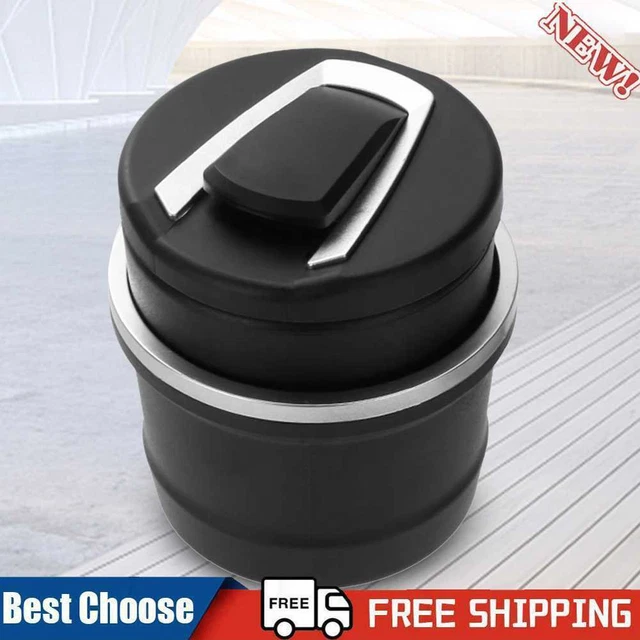 2 in 1 Mini Car Trash Can with Blue LED Light Ash Holder for Car Home and Office