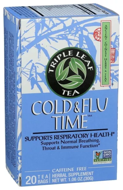 Triple Leaf Tea Chinese Medicinal Tea-Cold & Flu Time 20 Bag