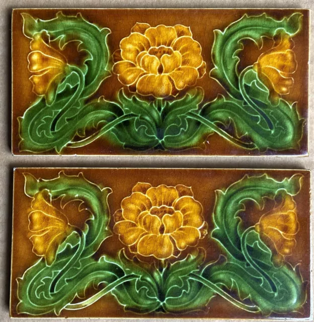 Pilkington's - Antique Art Nouveau Majolica Border Tile C1900