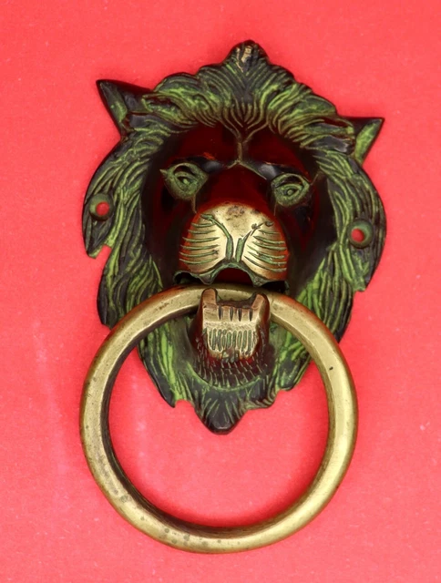 Lion Shape Antique Victorian Style Handmade Brass Home Office Decor Door Knocker