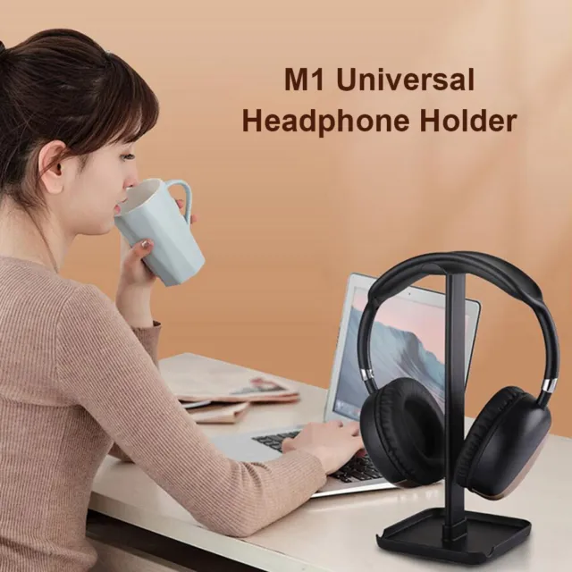 M1 Headphone Holder Hanger Earphone Desktop Display Stand Bracket (Black)