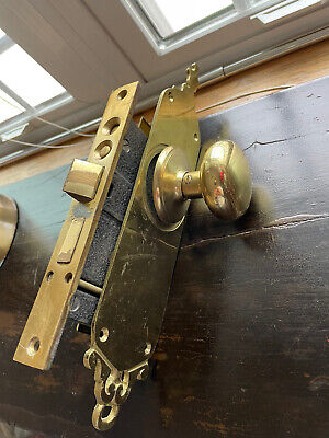 SALVAGE LARGE Hardware SOLID Bronze / Brass DOOR KNOBS 12” X 4” HUGE STATEMENT