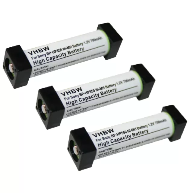 3x Batterie pour Sony MDR-RF850R MDR-RF820R 700mAh 1,2V