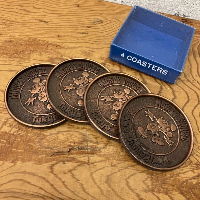 Vintage Tokyo Disneyland Mickey Mouse Coin Mold Bronze Coaster