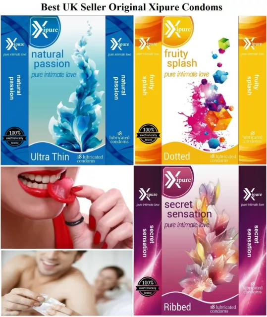 18-54 Pcs Condoms Ultra Thin Dotted Flavoured Ribbed Condom Extra Safe Condom Uk