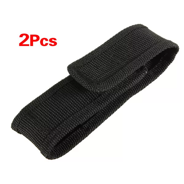 2pcs 13cm Black Nylon  Holder Belt Pouch Case Bag for LED Flashlight1736