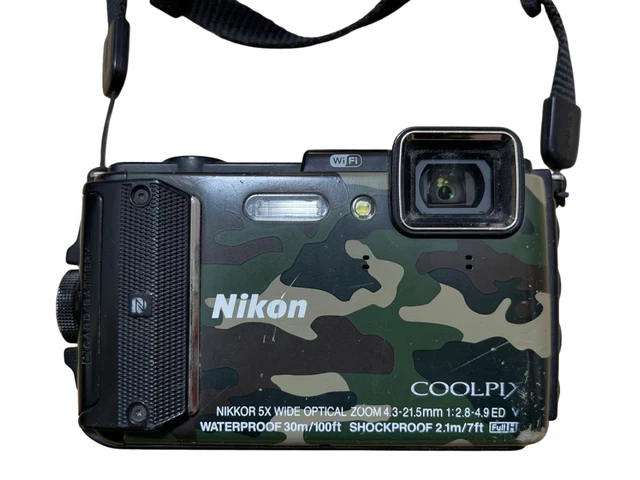 Nikon Coolpix AW130 Digital Camera - Camouflage Green