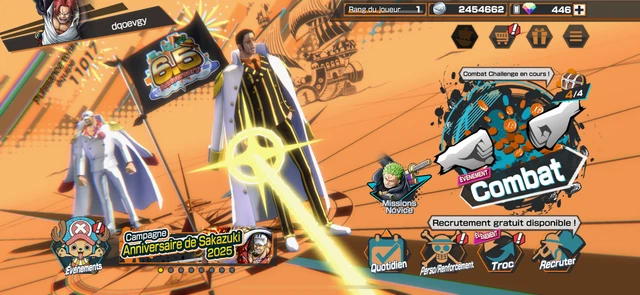 Compte One Piece Bounty Rush (OPBR) - 24 Héroïnes / 8 EX - Plateforme IOS