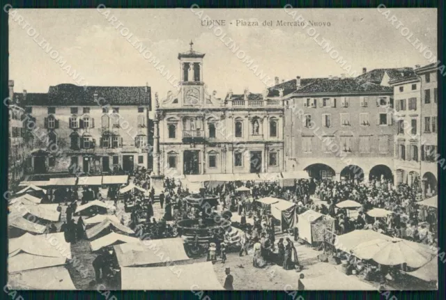 Udine Città Piazza Mercato Nuovo Alinari cartolina RT2190