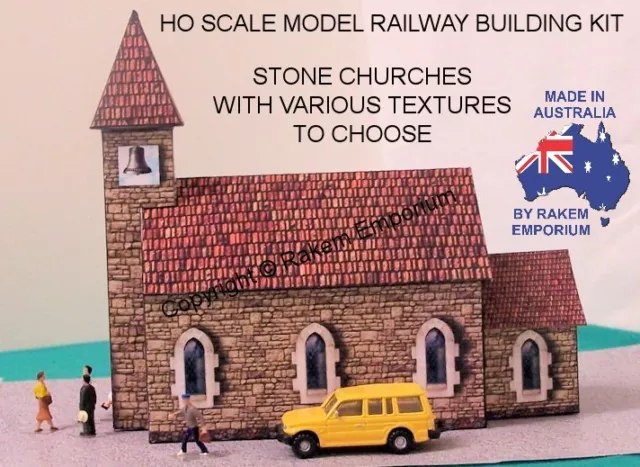 HO Scale Church Stone Model Railway Building Kit