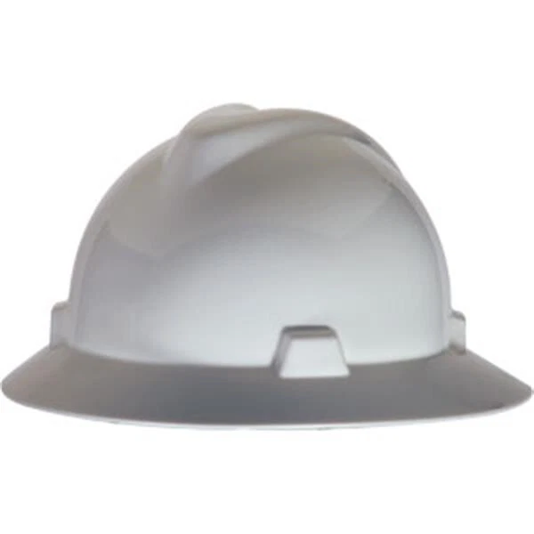 MSA V-Gard Slotted Hat w/ Fas-Trac Suspension, White, 1/Each MSA 475369