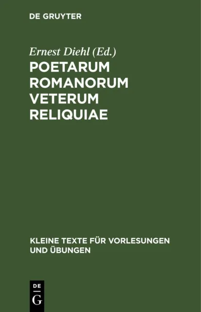 Poetarum Romanorum Veterum Reliquiae (Relié)