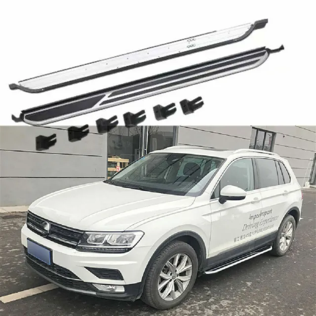 2Pcs Fits for VW Tiguan 2017-2024 Fixed Door Side Steps Running Board Nerf Bar
