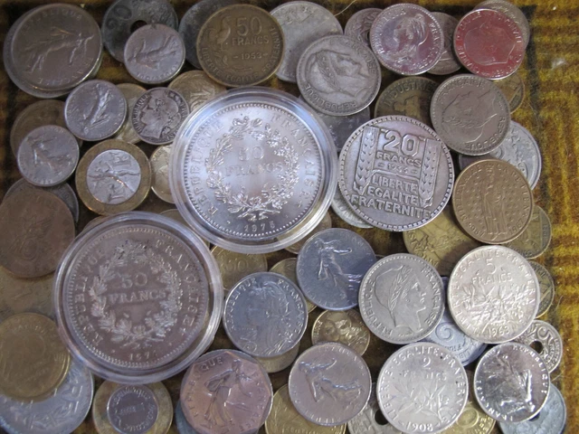 Superbe Argent & Bronze Dans Ce Magnifique Lot De69 Pièces Françaises Anciennes