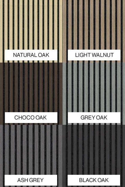 ACOUSTIC SLAT WALL Panels Luxury 3D Wood Veneer modern 2.4m x 60cm ...