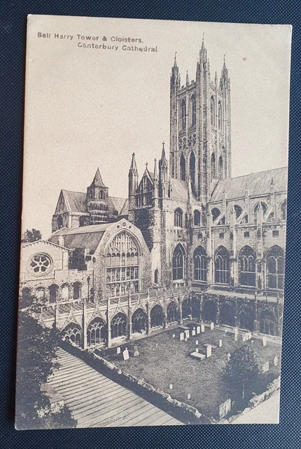 Unveröffentlicht JG Charlton Postkarte - Glocke Harry Tower, Kathedrale von Canterbury (b)