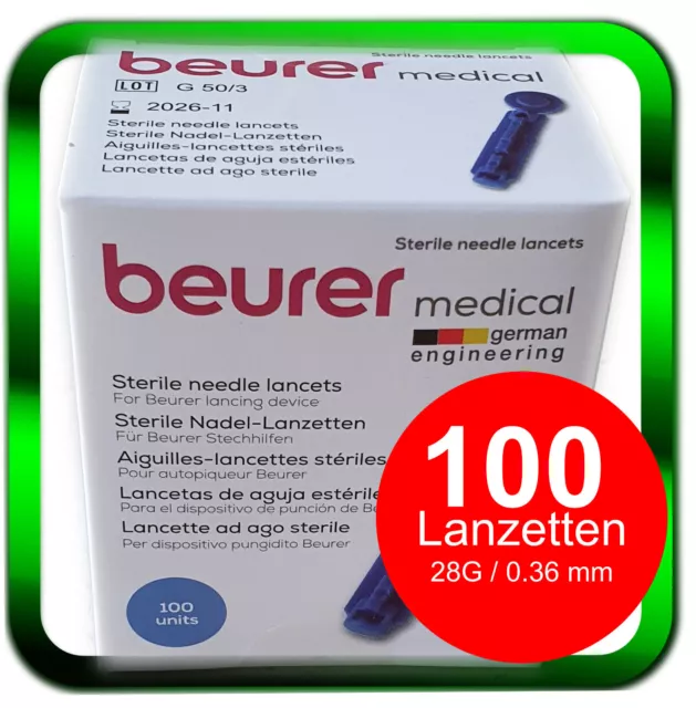 BEURER Lanzetten Nadeln steril ⭐️100 St.⭐️ ►Händler◄