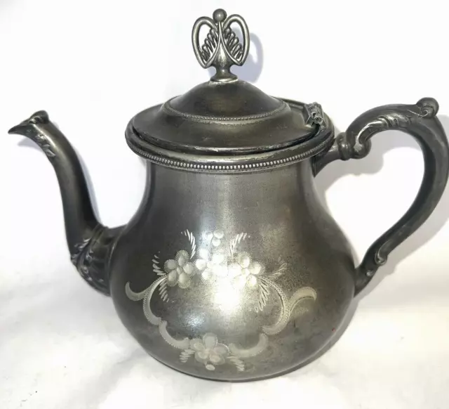 Bristol Plate Co Silver Quadruple Plate Tea Pot/ Coffee Pot Kettle Antique I612