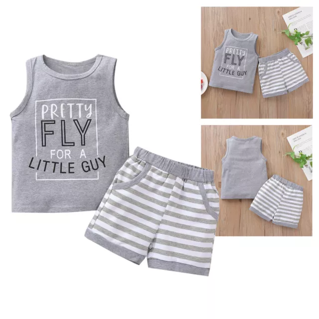 Toddler Boys Short Sleeve T-Shirt + Shorts Tracksuit Summer Outfit Clothes Set
