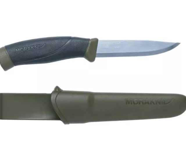 Morakniv Companion MG Carbon Steel Knife With Sheath- Military Green